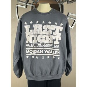 Morgan Wallen Last Night Country Oversized Crewneck Sweater Size‎ Large